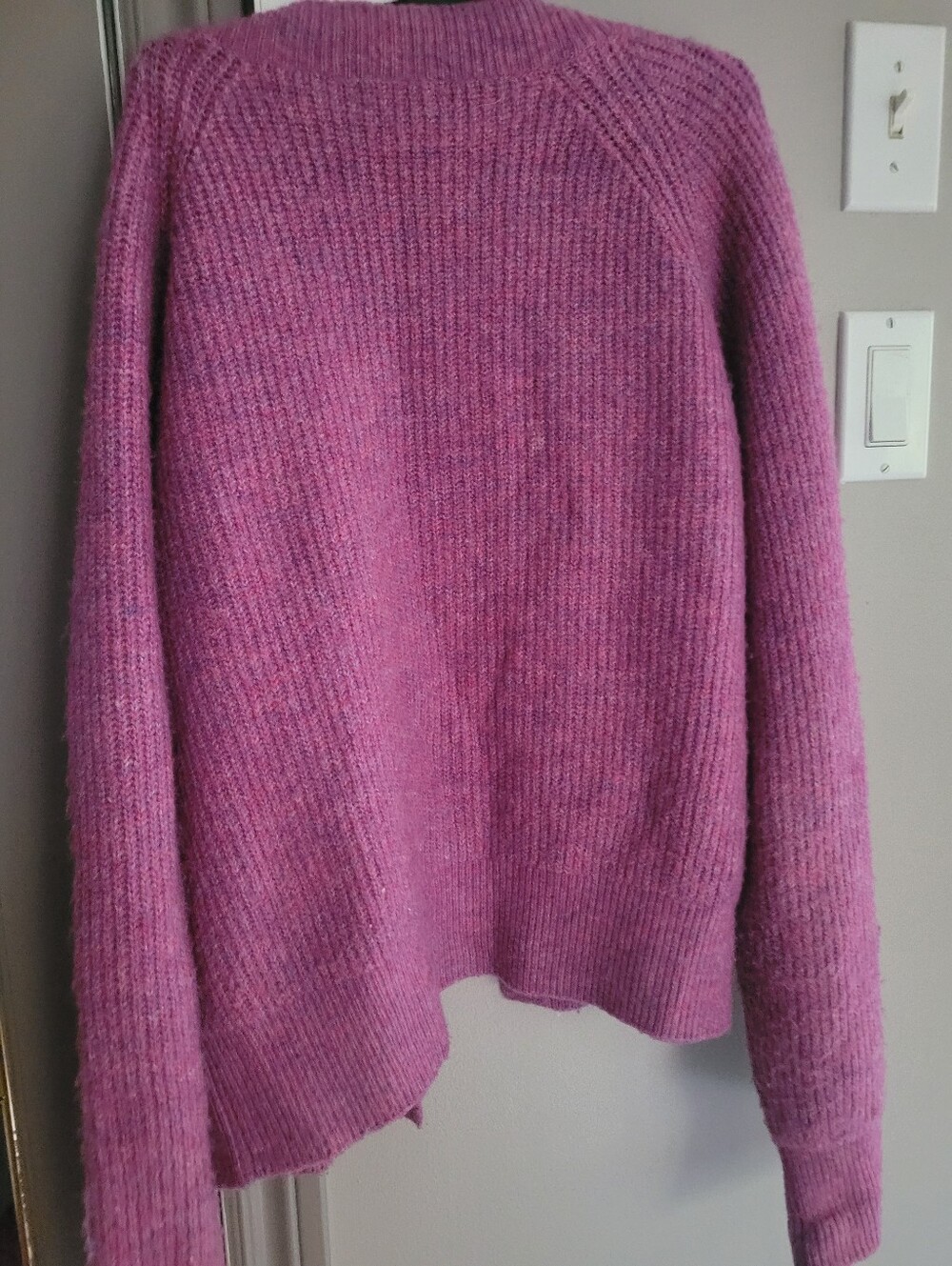 Dynamite Magenta Ribbed Button-Front Women's Cardigan - Picture 3 of 5
